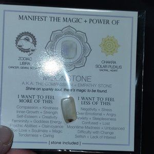 Crystal with Information Card -MOONSTONE - THE COMPASSION & EMPATHY STONE